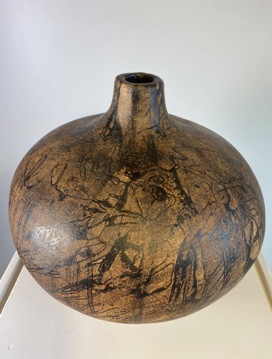 Vaso da terra brutalista tedesco anni '70 di Gerhard Liebenthron – Vasi, Ceramic (photo 2 of 6)