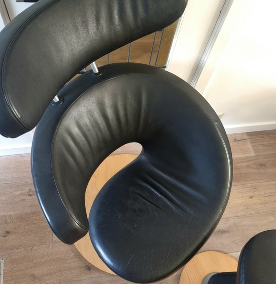 Stokke Peel Subliem Design Zwart Leer – Draaistoelen, Leather, Metal (photo 2 of 8)