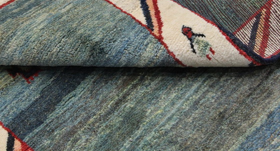 Image 1 of Original Perserteppich Gabbeh Ghashghai Orientteppich 161 cm x 113 cm Alt Natur