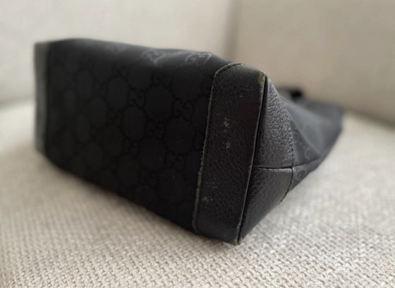 Gucci GG Black Tote Bag, Tote tassen, Nylon, Zwart (foto 7 van 10)