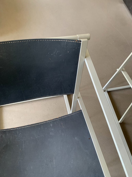 Juego de 2 sillas Cube Pastoe FM60 – Radboud van Beekum – Arnés de cuero gris – Sillones, Leather, Metal (photo 8 of 17)