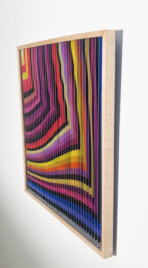 Lena László for Studio Exactly, lenticular/3d relief on aluminum plate with lamination, '40 different squares', limited edition