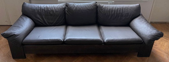 Image 1 of Retro-Ledersofa mit Marmortisch