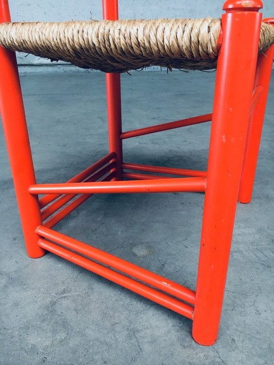 Image 1 of Folk Art Rush Side Chair, Austria 1970's