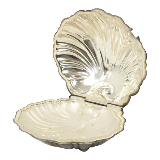 Silver-Plated Shell Butter Dish Caviar Holder