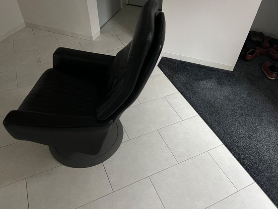 Image 1 of Leather recliner with footrest