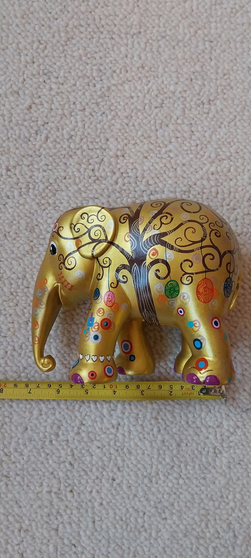 Extra Large Matte Gold Elephant Parade Elephant 17cm Tree Of Life