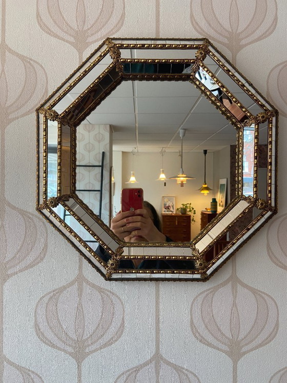 Image 1 of Hollywood Regency octagonal mirror