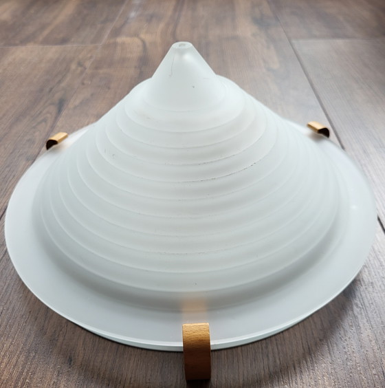 Image 1 of Vintage Ikea ceiling lamp opaline white glass 1990s.