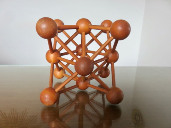 Image 1 of Scultura in legno "Atomium" dalla mostra di Bruxelles, anni '70, vintage