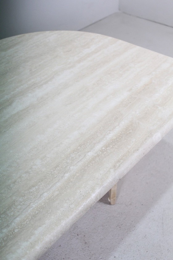 Image 1 of table basse vintage en travertin naturel