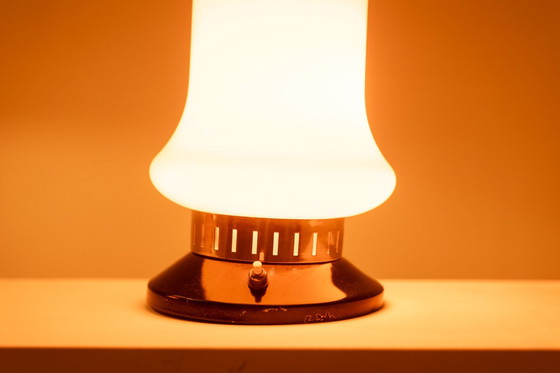 Image 1 of Paar oranje glazen lampen, 1970