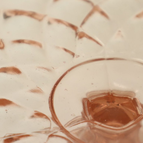 Image 1 of Pink Cake Stand Art Deco Diamond Pattern