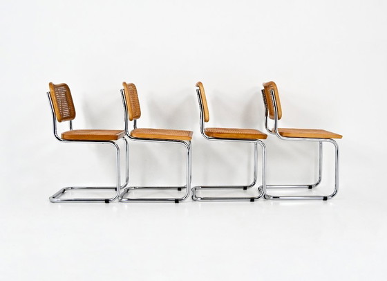 Image 1 of Chaises de salle à manger style B32 de Marcel Breuer, lot de 4