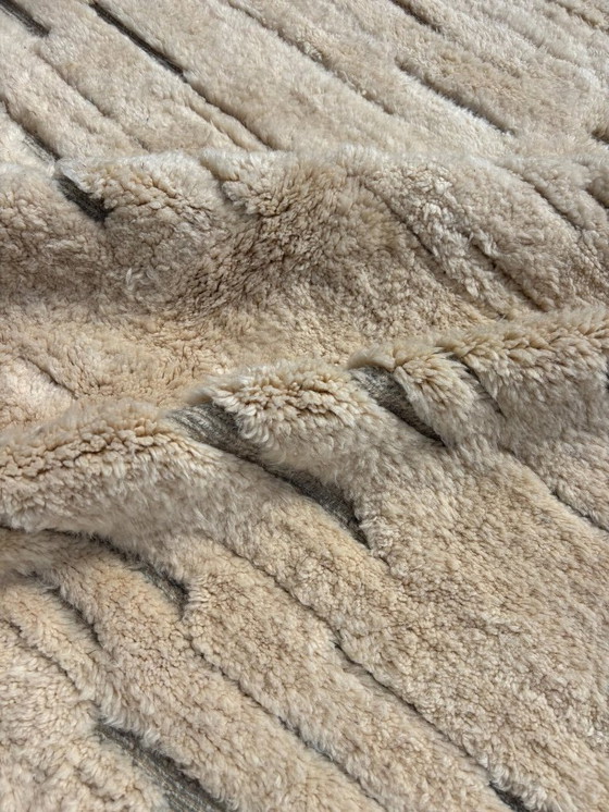 Image 1 of Marokkaans Mrirt Wit Wollen Tapijt 200x300 cm - Berber Marokkaans Modern Tapijt - Marokkaans Natuurlijk Wollen Tapijt -