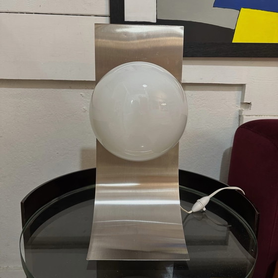 Lampada da tavolo di François Monnet, 1960, kappa, Lampade da tavolo, Metallo, Argentato (foto 3 di 8)