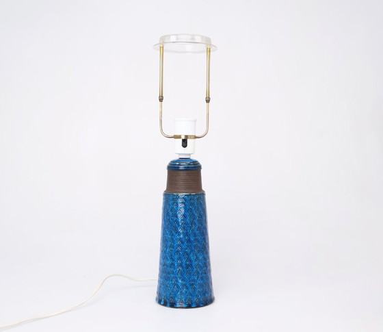 Image 1 of Nils Kähler blue earthenware table lamp
