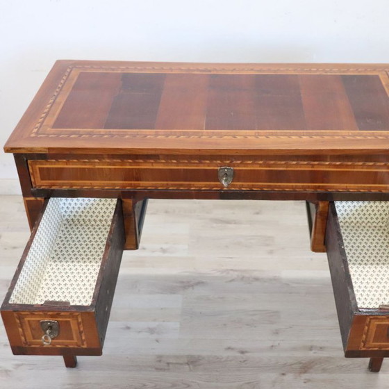 Image 1 of Antique Desk in Walnut inlaid, Italy Late 19th Century