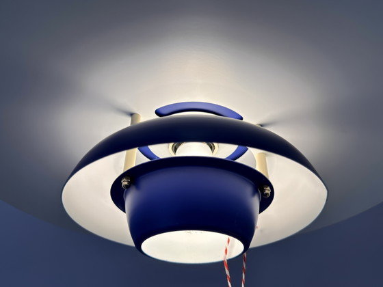 Suspension vintage El-Light Danish Blue Multi-Shade – Années 1970 – Metal (photo 10 of 11)