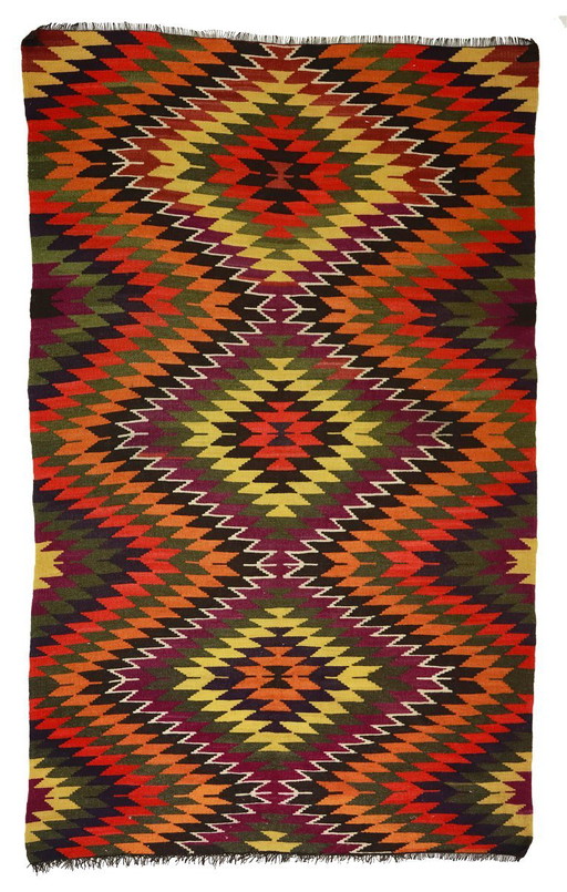 Grande tappeto Kilim Yoruk anatolico vintage, 294 × 180 cm – Tessuto a mano in lana a tessitura piatta