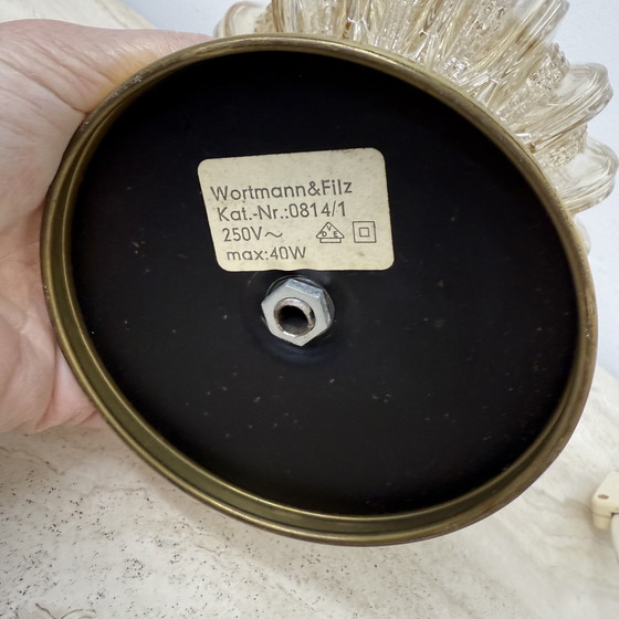 Image 1 of Mid Century Set van 2 Wortmann & Filz glazen tafellampen, 1970