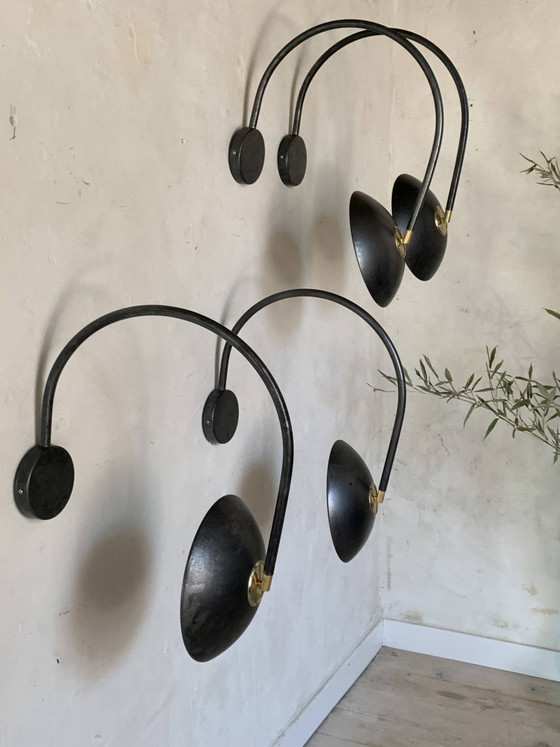 Een paar vintage zwarte wandlampen – Metal (photo 8 of 11)