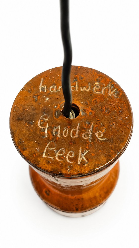 Image 1 of Exclusivo conjunto de 3 lámparas colgantes de cerámica hechas a mano | Gerk Gnodde | Leek | Década de 1970