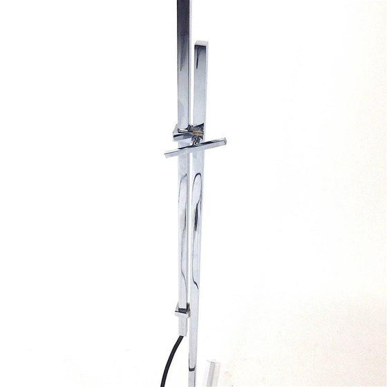 Hans Eichenberger Midcentury Cross-Leg Stehleuchte - Schweiz, Stehleuchten, Chrom, Beige, Mid Century Modern (Foto 6 von 6)