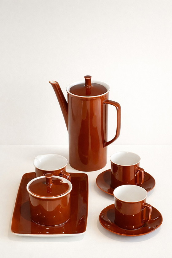 Image 1 of Villeroy & Boch Luxembourg coffee set - chestnut brown vintage design, 1960s