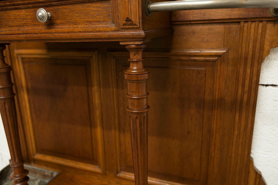 Image 1 of Vestiaire Napoléon III en noyer fin 19e, 3 miroirs, marbre