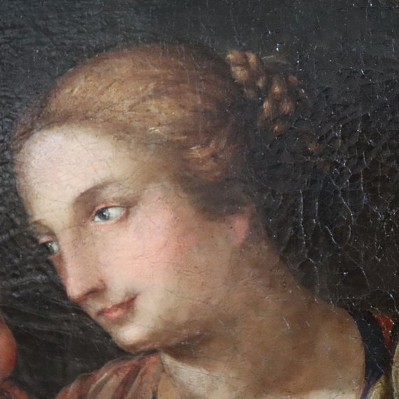 Image 1 of Pintura religiosa antigua al óleo sobre lienzo, Italia, siglo XVIII.