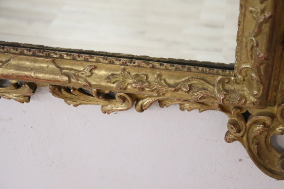 Image 1 of Specchio da parete in legno intagliato e dorato in stile Luigi XVI, Italia, inizio XX secolo