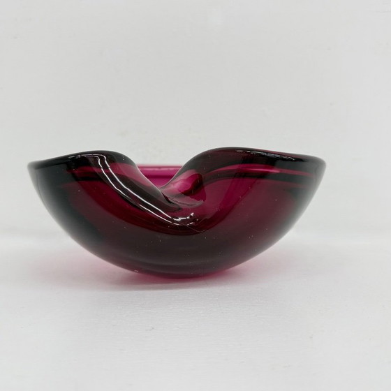 Image 1 of Set of 3 murano summerso pink glass bowls , 1970s