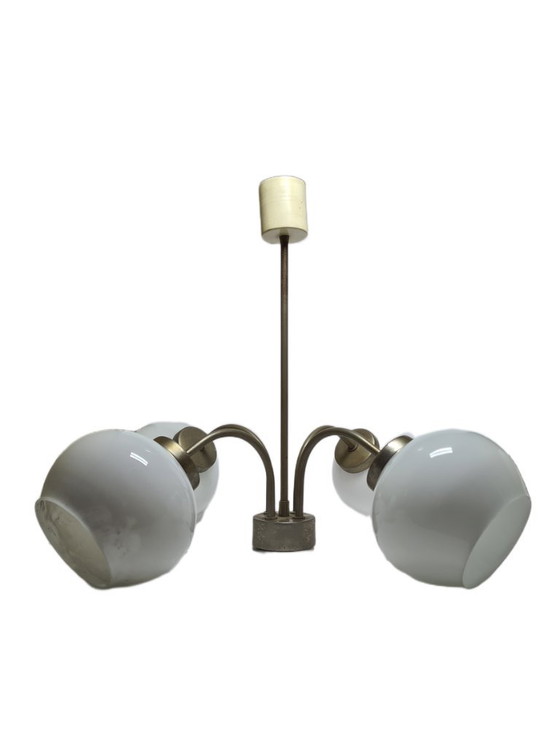 Kroonluchter in postmoderne stijl, Polen, jaren 70 – Polam, Glass, Metal (photo 12 of 17)