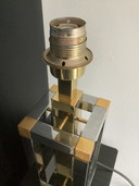 Vintage zware lamp in Willy Rizzo stijl messing chroom
