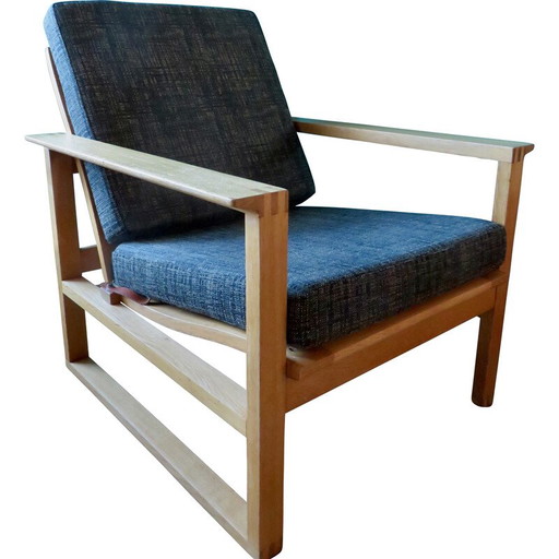 Poltrona vintage in rovere chiaro di Borge Mogensen, Danimarca 1965