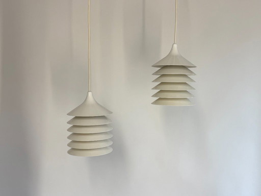 2x Vintage IKEA lamp: white Duett T202, Bent Gantzel Boysen