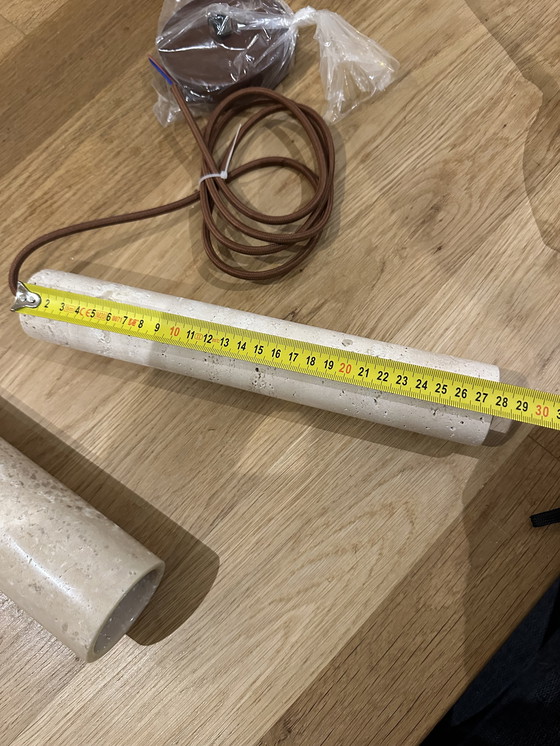 Image 1 of 2x Lámpara colgante de travertino, Wabi Sabi