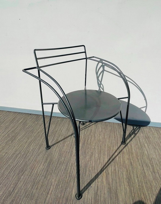 Image 1 of Pair of 'Lune d'Argent' chairs by Pascal Mourgue for Fermob. Vintage 80s