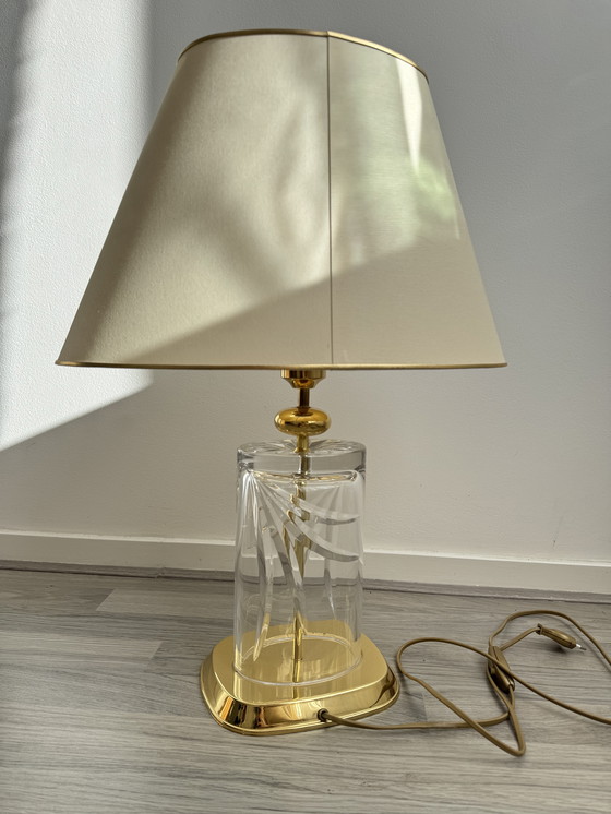 Image 1 of Lampada in vetro in stile Regency con elementi dorati