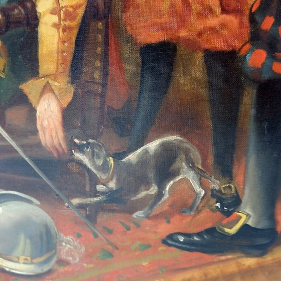 Image 1 of Öl auf Leinwand "Tavernen-Szene" - Ferdinand Tirius (1896-1976)