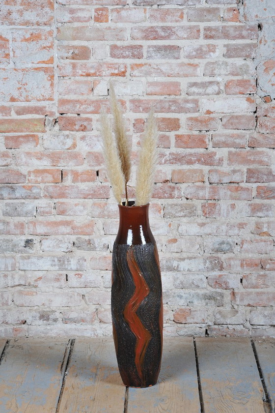 Original Mid-Century Vase, Ceramic, Well-Preserved Condition, Czech, 1950s (photo 7 of 8)