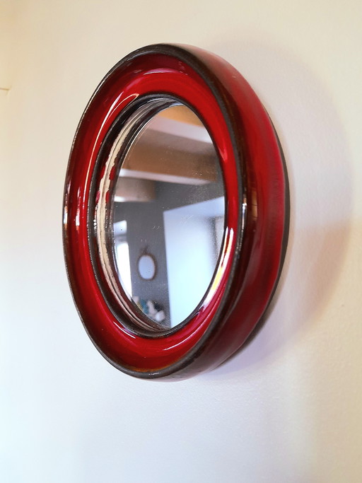 Glazed ceramic mirror by Gérard Hoffman, 1960