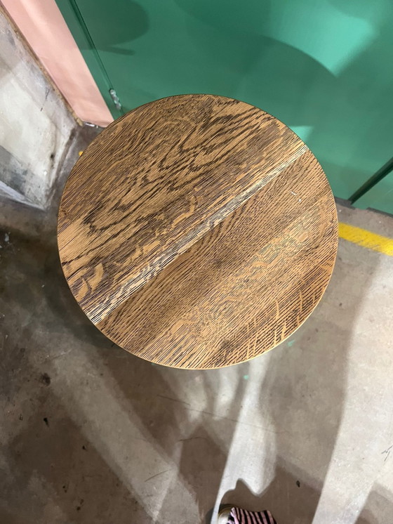 Image 1 of 12 krukken: Satelliet Glasgow HS Kruk Staal Zitting eiken