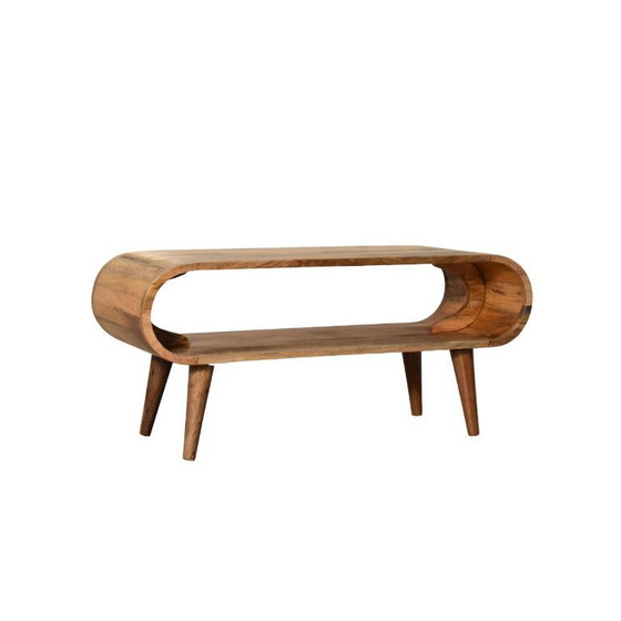 Image 1 of Salontafel in Mangohout met Eikenhouten look