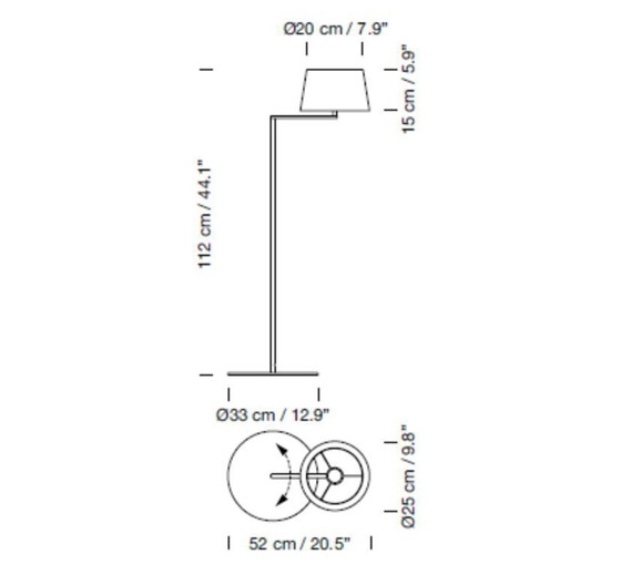 Image 1 of Santa Cole - Lampadaire Americana blanc/nickel satiné