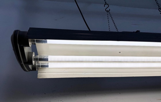 Image 1 of Lampadario industriale grigio a sospensione di Polam Gdansk, anni '70