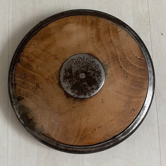 Image 1 of Vintage wooden and metal athletic discus throw