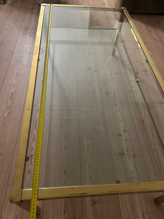 Image 1 of Hollywood Regency style coffee table in glass and gold