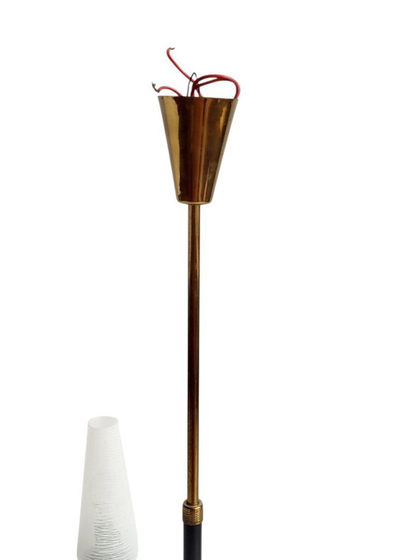 Image 1 of Lampadario in ottone e vetro 1960